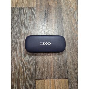 IZOD Navy Blue Hardshell Eyeglasses Case Textured Protective Clamshell
